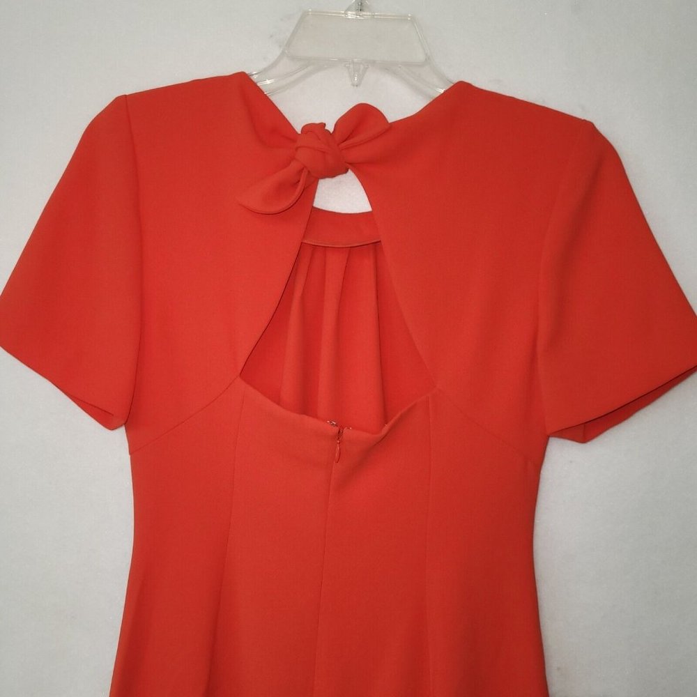 Diane Von Furstenberg Rose Scorn Dress Womens 4 Spicy Orange Cut Out Bow Back - Picture 10 of 16